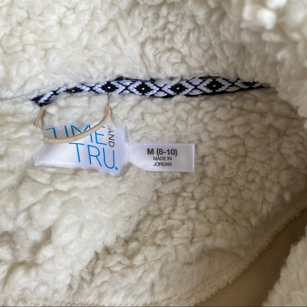 Time and Tru Cream Wooly Wubby Sherpa Pullover Sz. Medium - Picture 4 of 16